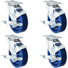 5" Solid Polyurethane Wheel | 4 Locking Swivels | Caster Set of 4 | Plate Size: 2-3/8" x 3-5/8" | 1,400 lbs Capacity Per Set CasterHQ