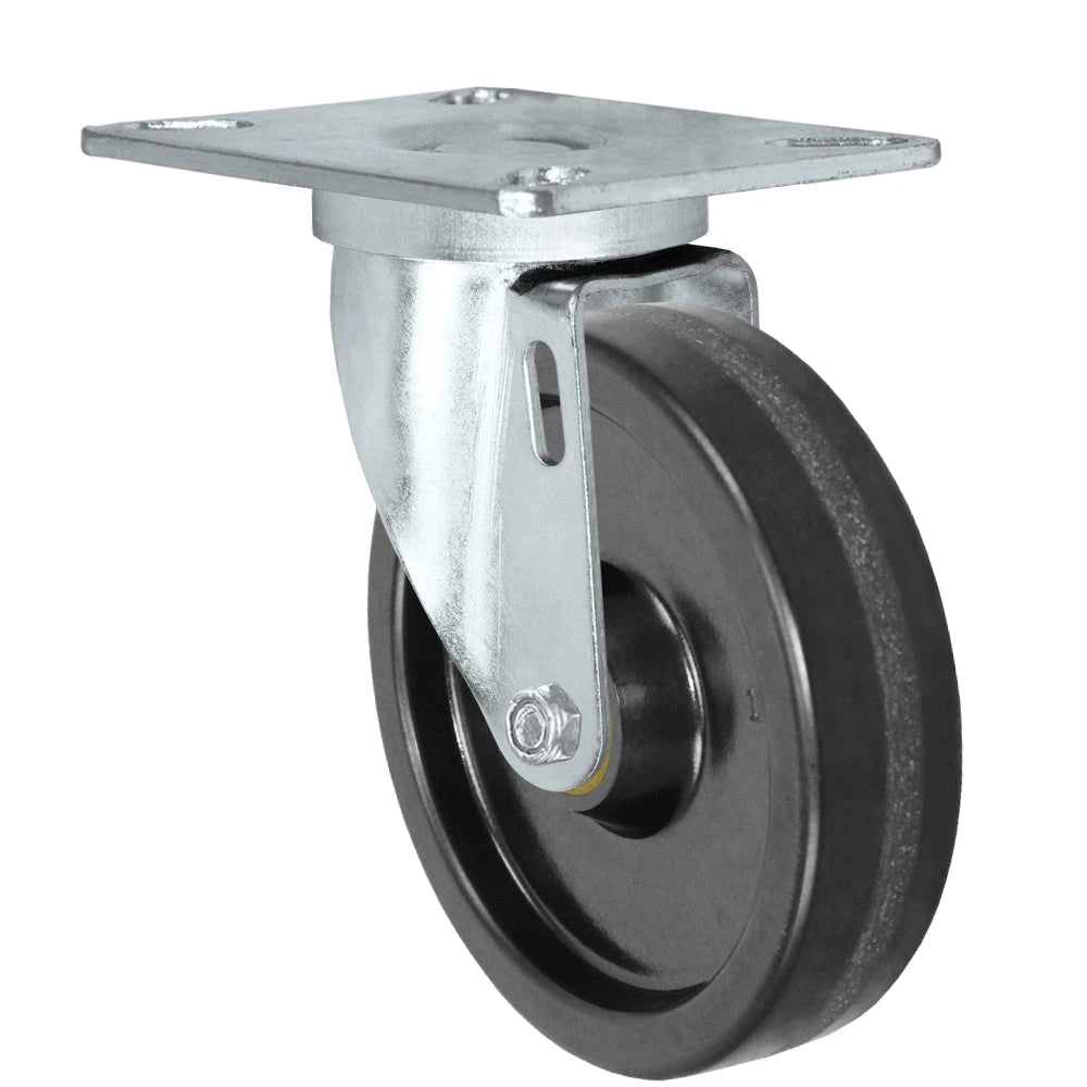 5" x 1-1/4" Swivel Caster | Phenolic Wheel | 350 lbs Capacity | Plate Size: 3-1/8" x 4-1/8" CasterHQ