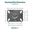 5" x 1-1/4" Swivel Caster | Phenolic Wheel | 350 lbs Capacity | Plate Size: 3-1/8" x 4-1/8" CasterHQ