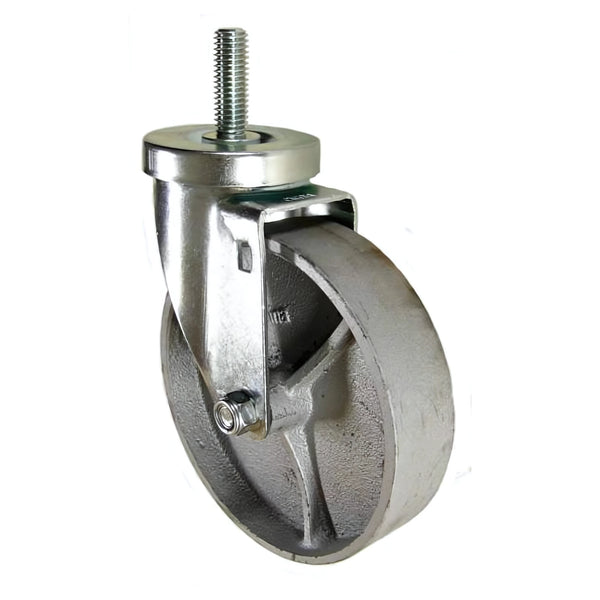 5" X 1-1/4" Wheel, Semi-Steel Wheel - Threaded Stem Caster - 300 Lbs Capacity CasterHQ