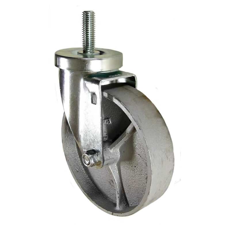 5" X 1-1/4" Wheel, Semi-Steel Wheel - Threaded Stem Caster - 300 Lbs Capacity CasterHQ