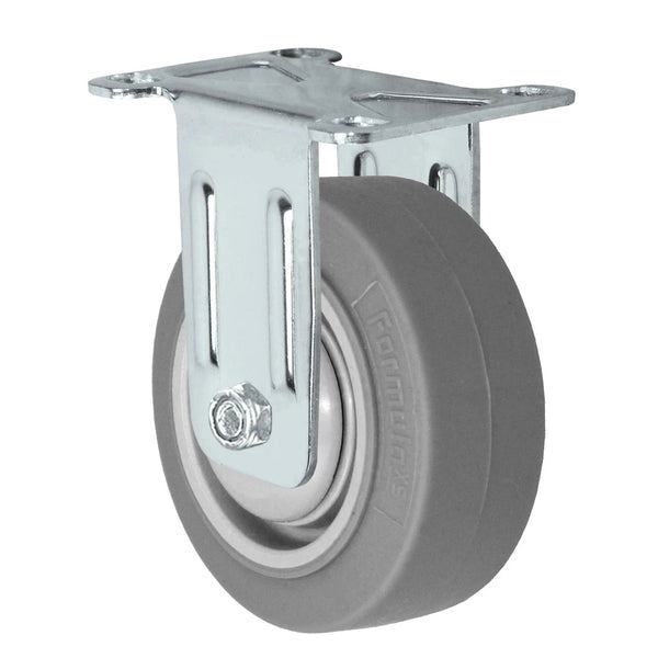 3" Stainless Steel Rigid Caster - Non-Marking Thermoplastic Rubber Wheel - 225 lbs Capacity Each CasterHQ