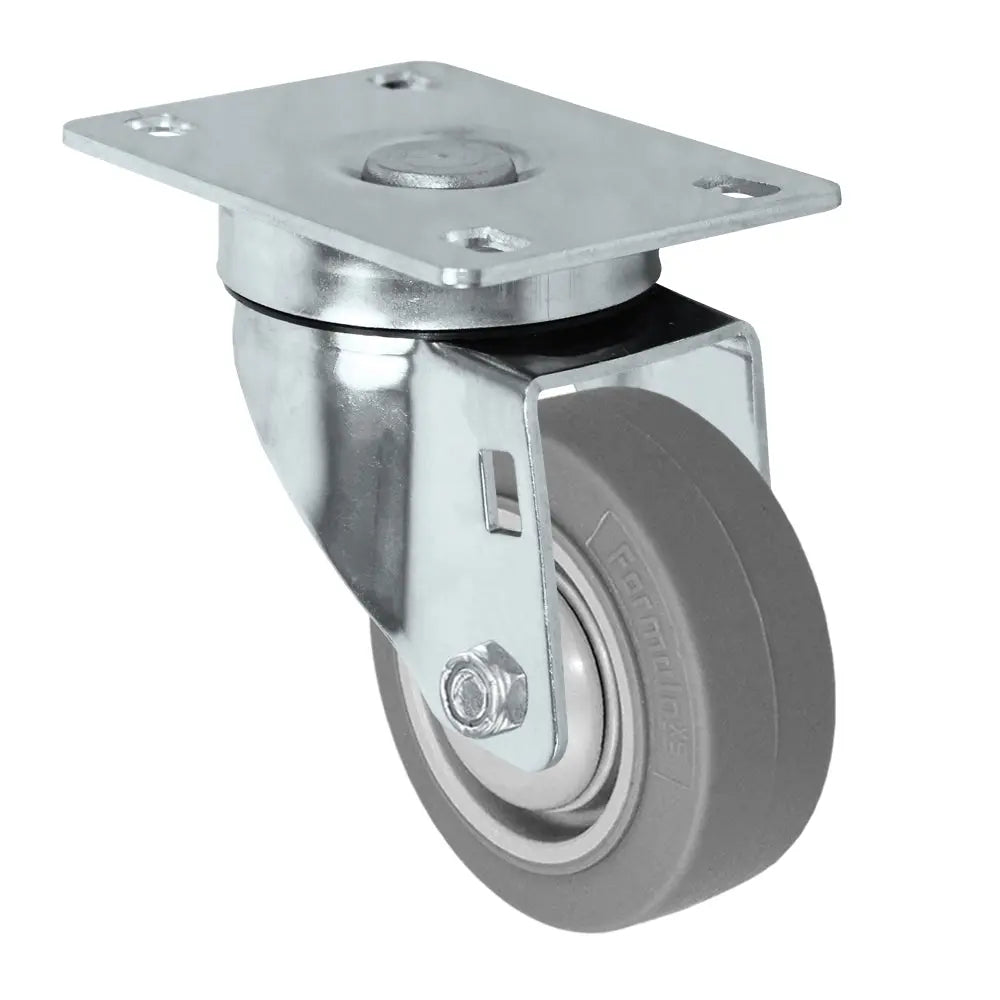 3 Inch Stainless Steel Swivel Caster - 225 lbs Capacity | Non-Marking Thermoplastic Rubber Wheel -  | CasterHQ