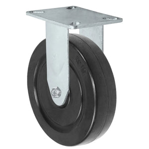5" x 1.25" Hard Rubber Rigid Stainless Caster – 350 lb