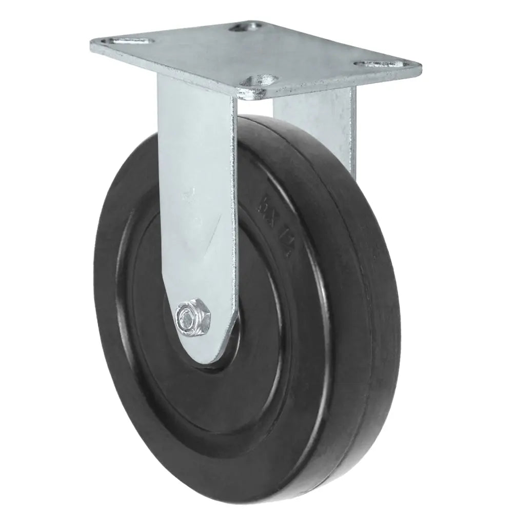 5" X 1.25" Stainless Steel Rigid Caster with Hard Rubber Wheel - 350 lbs Capacity -  | CasterHQ