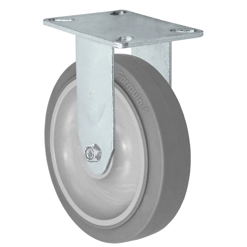 5" Stainless Steel Rigid Caster - Non-Marking Thermoplastic Rubber Wheel - 325 lbs Capacity Each CasterHQ