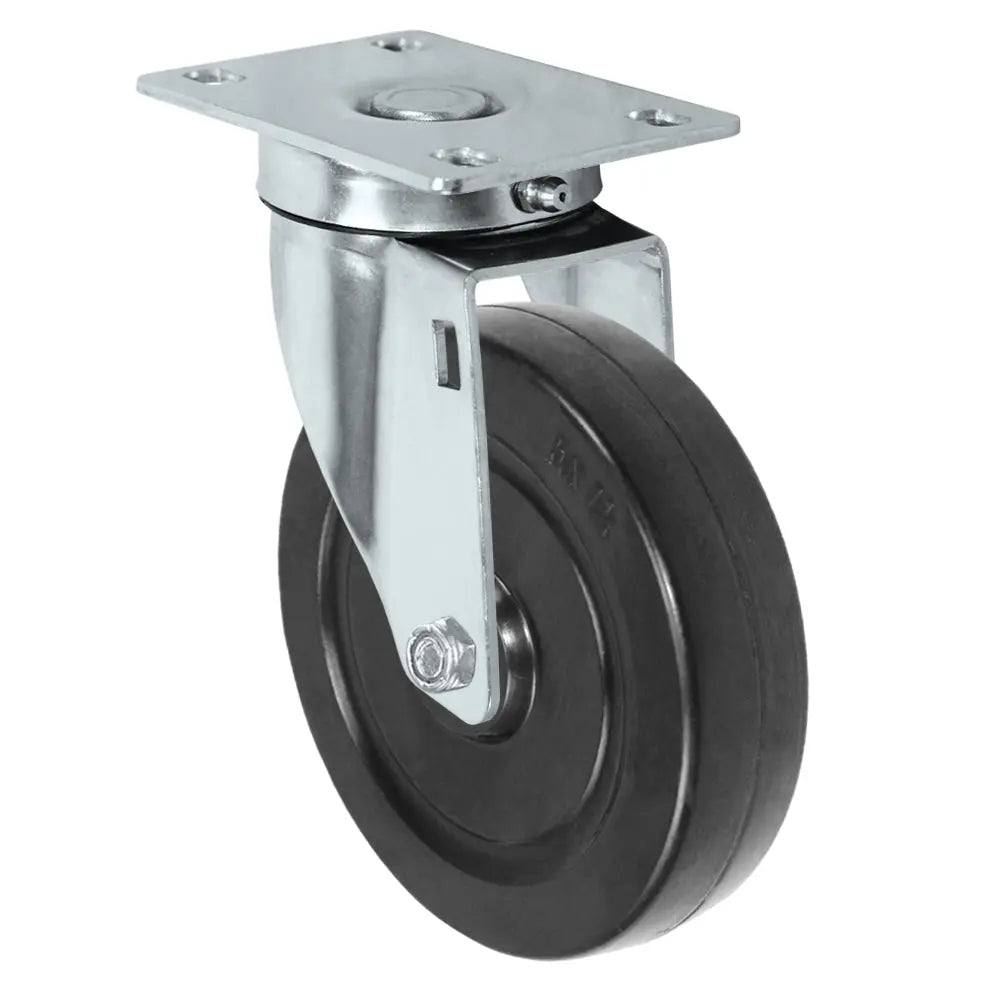 5" X 1.25" Stainless Steel Swivel Caster with Hard Rubber Wheel - 350 lbs Capacity -  | CasterHQ