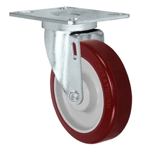 5" x 1.25" Polyurethane Swivel Stainless Caster – 350 lb