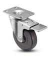 3" x 1-1/4" Total Locking Plate Caster | Hard Rubber Wheel | 2-3/8" x 3-5/8" Top Plate | 275 lbs Capacity CasterHQ
