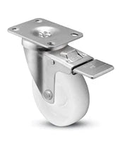 5" x 1-1/4" Total Locking Plate Caster | White Nylon Wheel | 2-3/8" x 3-5/8" Top Plate | 350 lbs Capacity CasterHQ