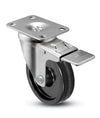 4" x 1-1/4" Total Locking Plate Caster | Phenolic Wheel | 2-3/8" x 3-5/8" Top Plate | 350 lbs Capacity CasterHQ