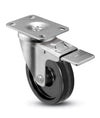 3" x 1-1/4" Total Locking Plate Caster | Phenolic Wheel | 2-3/8" x 3-5/8" Top Plate | 350 lbs Capacity CasterHQ