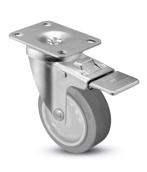 5" x 1.25" Thermo Rubber Swivel Total Lock Caster – 350 lb