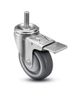 5" X 1.25" Gray Polyurethane on Polyolefin Wheel - Total Locking Swivel Caster - 350 lbs Cap CasterHQ
