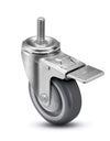 4" X 1.25" Gray Polyurethane on Polyolefin Wheel - Total Locking Swivel Caster - 350 lbs Cap CasterHQ