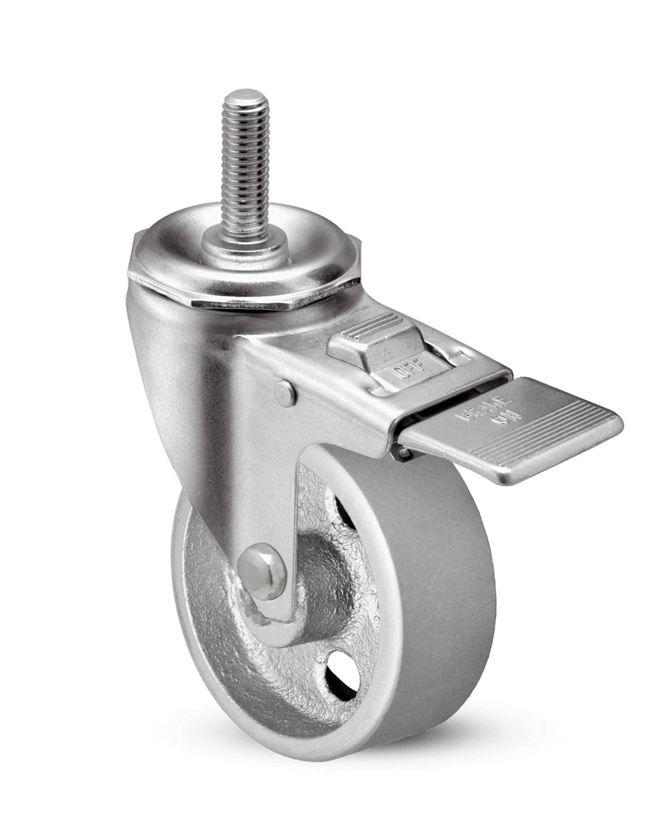 3" X 1.25" Steel Wheel | Total Locking Swivel Caster | 300 lbs Capacity CasterHQ
