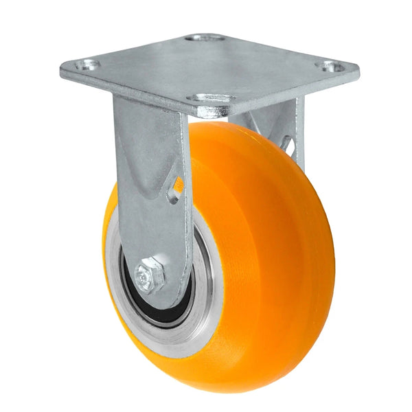4" x 2" Sirius HD Donut Polyurethane on Aluminum Wheel - Rigid Casters - Plate Size: 4" x 4-1/2"- Capacity: 1,000 lbs CasterHQ