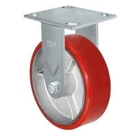5" x 2" Red Polyurethane on Iron Wheel | Rigid Caster | Capacity: 1,000 lbs | Plate Size: 4-1/2" x 6-1/4" CasterHQ