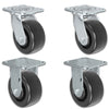 MEDIUM DUTY 4"X 2" POLYOLEFIN WHEEL - 2 Swivel & 2 Rigid CASTER SET OF 4 2,000 lbs Capacity Per Set CasterHQ