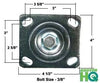 MEDIUM DUTY 4"X 2" POLYOLEFIN WHEEL - 2 Swivel & 2 Rigid CASTER SET OF 4 2,000 lbs Capacity Per Set CasterHQ