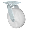MEDIUM DUTY 4"X 2" WHITE NYLON WHEEL - SWIVEL CASTER 800lbs Capacity CasterHQ