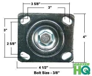 5" x 2" Sirius HD Donut Polyurethane on Aluminum Wheel - Swivel Casters - Plate Size: 4" x 4-1/2" - Capacity: 1,200 lbs CasterHQ