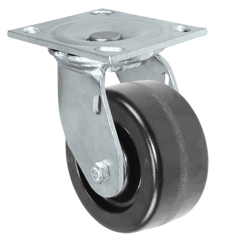 4" x 2" Phenolic Wheel | Swivel Caster | Plate Size: 4-1/2 x 6-1/4" | Capacity: 800lbs CasterHQ