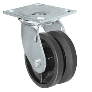 4" x 2" Cast Iron Swivel V-Groove Caster – 700 lb