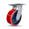 5 Inch x 2 Inch Swivel Caster - 1100 lbs Capacity | Polyurethane on Iron Wheel | Plate Mount CasterHQ