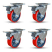 5" x 2" Polyurethane on Iron Swivel Total Lock Caster – 4400 lb | CasterHQ