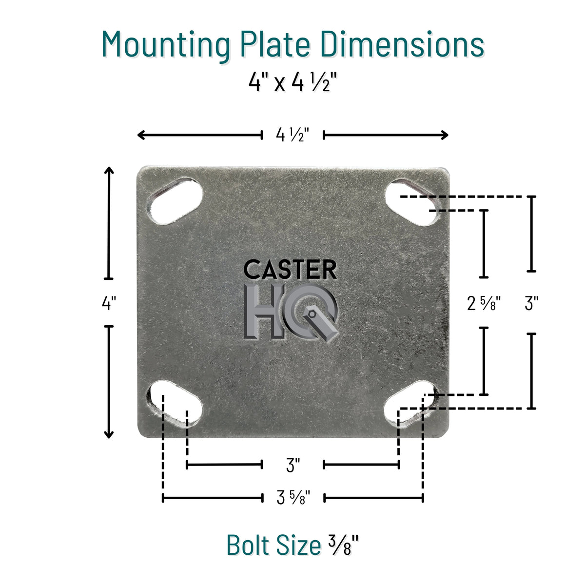 5 Inch x 2 Inch Total Locking Caster Set - 4 Pack | 4400 lbs Total Capacity | Polyurethane on Iron CasterHQ