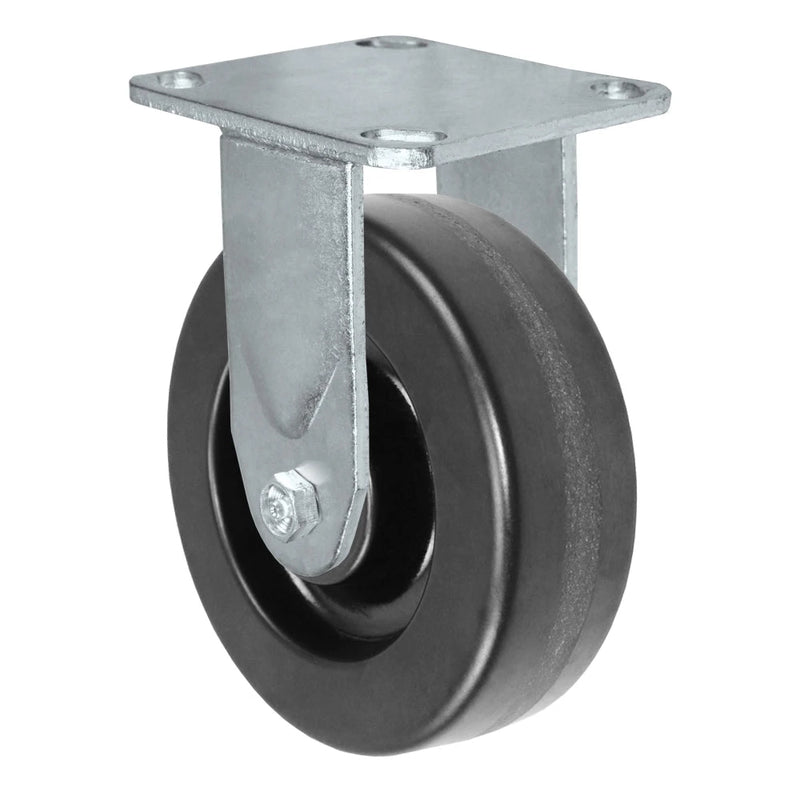 6 Inch x 2 Inch Rigid Caster - 1250 lbs Capacity | Phenolic Wheel Heavy Duty Plate Mount CasterHQ