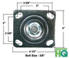 6" X 2" Rigid Caster - 900 lbs Per Caster | Maroon on Gray Polyurethane Tread on a Polyolefin Core Wheel CasterHQ
