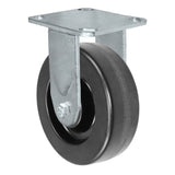 6" x 2" Phenolic Rigid Caster – 1,200 lb | 4-1/2" x 6-1/4" Plate | CasterHQ