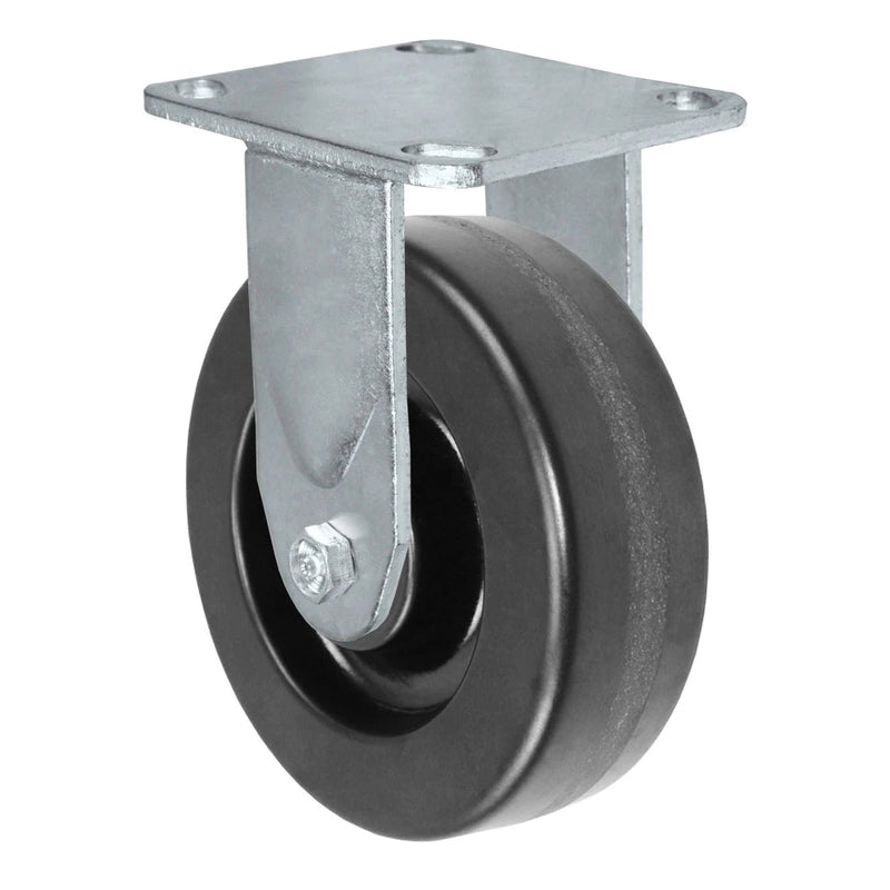 6" x 2" Phenolic Wheel | Rigid Caster | Plate Size: 4-1/2 x 6-1/4" | Capacity: 1,200 lbs CasterHQ