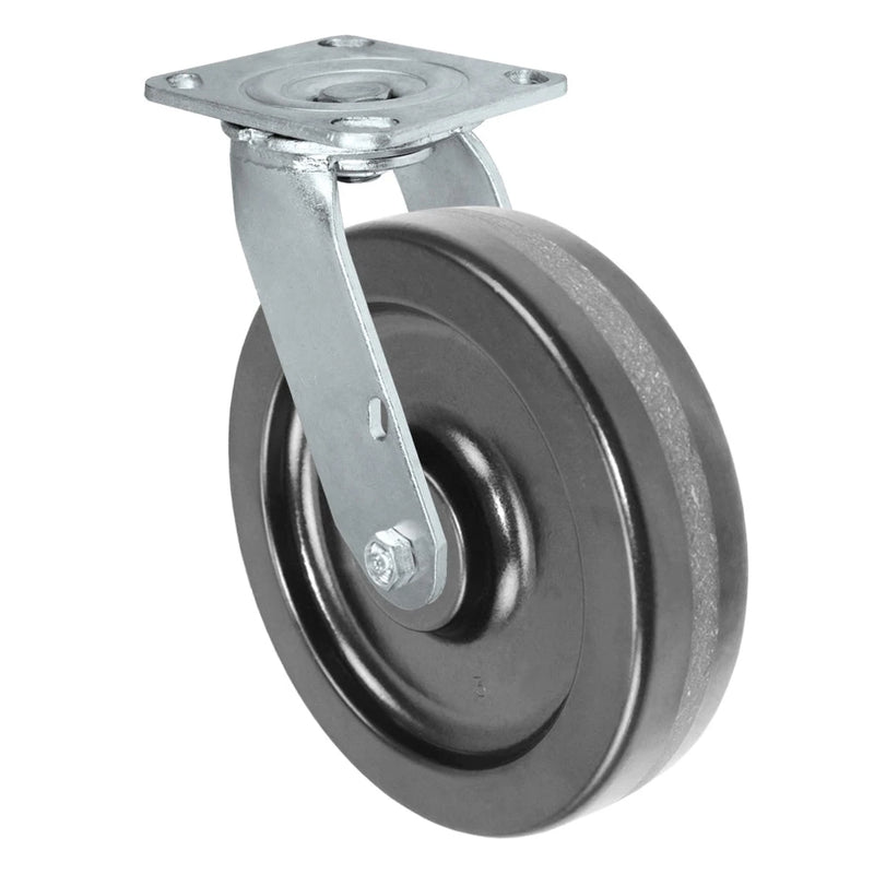8" x 2" Inch Swivel Caster - Phenolic Wheel - 1,250 Lbs Capacity CasterHQ