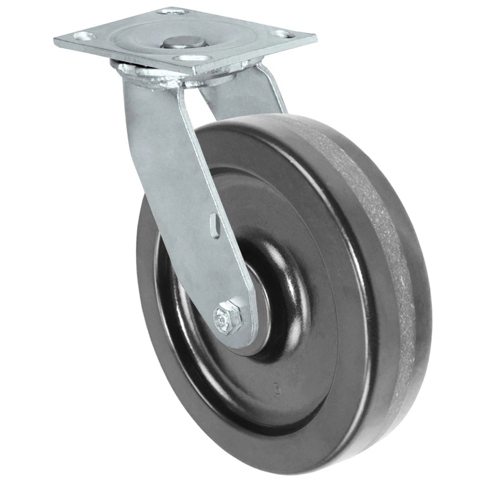 8" x 2" Phenolic Wheel | Swivel Caster | Plate Size: 4-1/2 x 6-1/4" | Capacity: 1,400 lbs CasterHQ