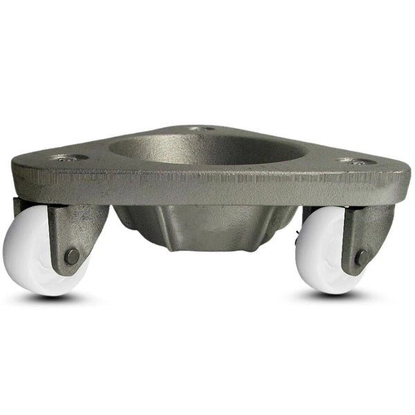 Cast Iron Tri-Wheel Dolly HQ2127 | 450-lb Capacity | 2" White Nylon Wheels - USA Made CasterHQ
