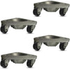 Set of 4 Cast Iron Tri-Wheel Dolly HQ2127 | 1500-lb Capacity Per Set | 2
