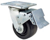 4" x 2" Total Lock Caster with Black Phenolic Wheel - 800 lbs Capacity CasterHQ