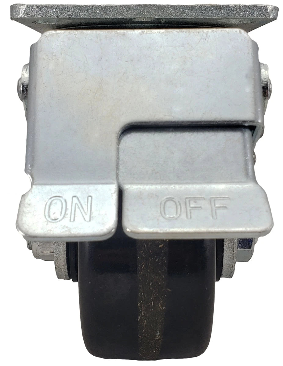 4" x 2" Total Lock Caster with Black Phenolic Wheel - 800 lbs Capacity CasterHQ