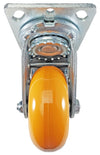 5" x 2" Total Lock Caster Set of 4 with Orange Polyurethane on Aluminum Wheel - 5,000 lbs Capacity Per Set of 4 CasterHQ