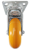 6" x 2" Total Lock Caster with Orange Polyurethane on Aluminum Wheel - 1,250 lbs Capacity CasterHQ