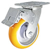 6" x 2" Total Lock Caster Set of 4 with Orange Polyurethane on Aluminum Wheel - 5,000 lbs Capacity Per Set of 4 CasterHQ