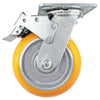6" x 2" Total Lock Caster Set of 4 with Orange Polyurethane on Aluminum Wheel - 5,000 lbs Capacity Per Set of 4 CasterHQ