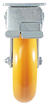 8" x 2" Total Lock Caster Set of 4 | 2 Locking & 2 Rigid Casters with Orange Polyurethane on Aluminum Wheel - 5,000 lbs Capacity Per Set of 4 CasterHQ