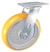 8" x 2" Total Lock Caster Set of 4 | 2 Locking & 2 Swivel Casters with Orange Polyurethane on Aluminum Wheel - 5,000 lbs Capacity Per Set of 4 CasterHQ