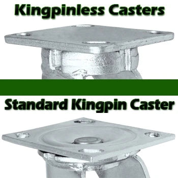 4" x 2" Kingpinless Swivel Plate Caster - Polyurethane on Steel Wheel - 700 lbs Capacity Per Caster - 4" x 4-1/2" Top Plate CasterHQ