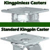 4" x 2" Kingpinless Swivel Plate Caster - Polyurethane on Steel Wheel - 700 lbs Capacity Per Caster - 4" x 4-1/2" Top Plate CasterHQ