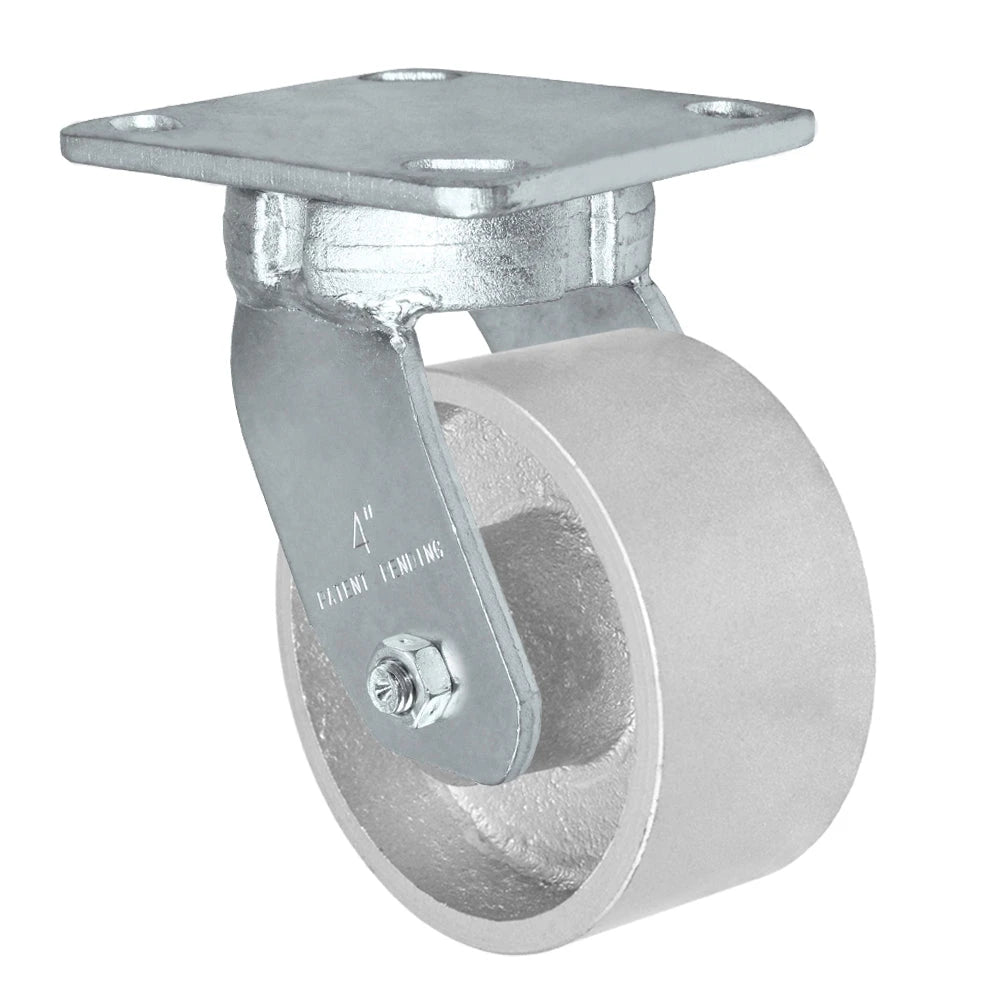 4" x 2" Kingpinless Swivel Caster - Semi Steel Gray Iron Wheel -  700 lbs Capacity CasterHQ